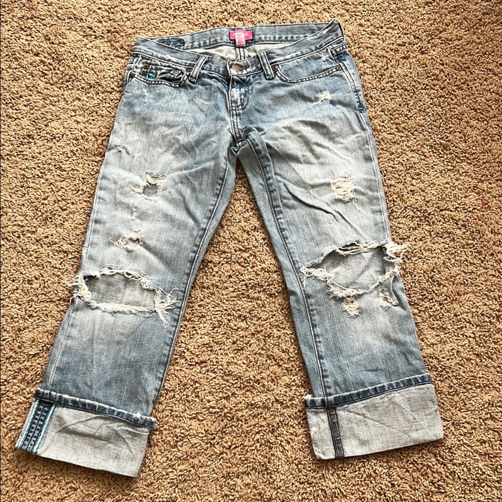 Abercrombie & Fitch Blue Ankle Cropped Jeans